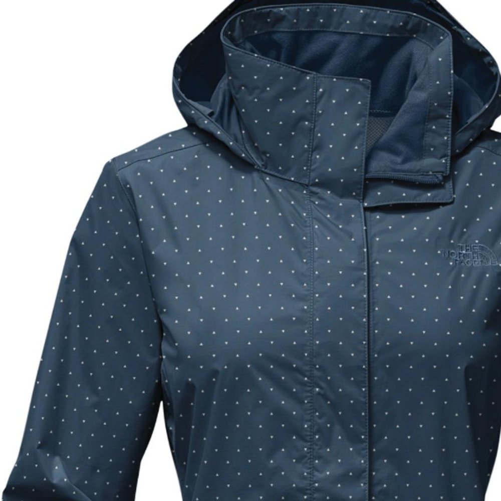 North Face Resolve Jacket Lightweight Navy with white Dots Size Medium